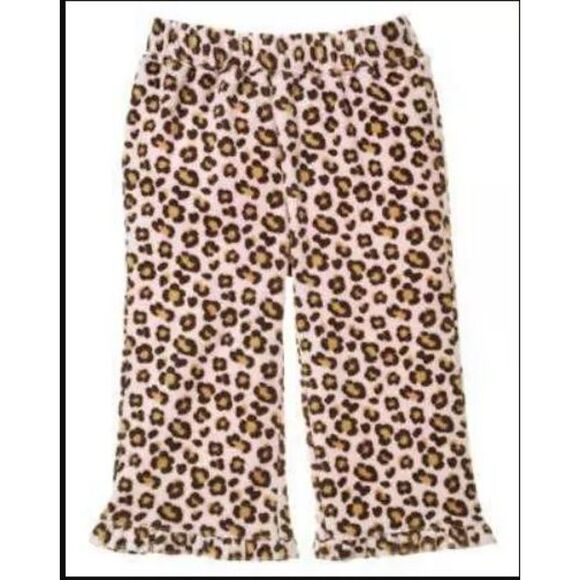 Gymboree pink brown leopard cheetah animal print velour yoga pants pull on 3 3T - Picture 1 of 1
